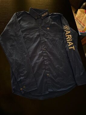Ariat Navy Blue Long-Sleeve Logo Button-Up Shirt
